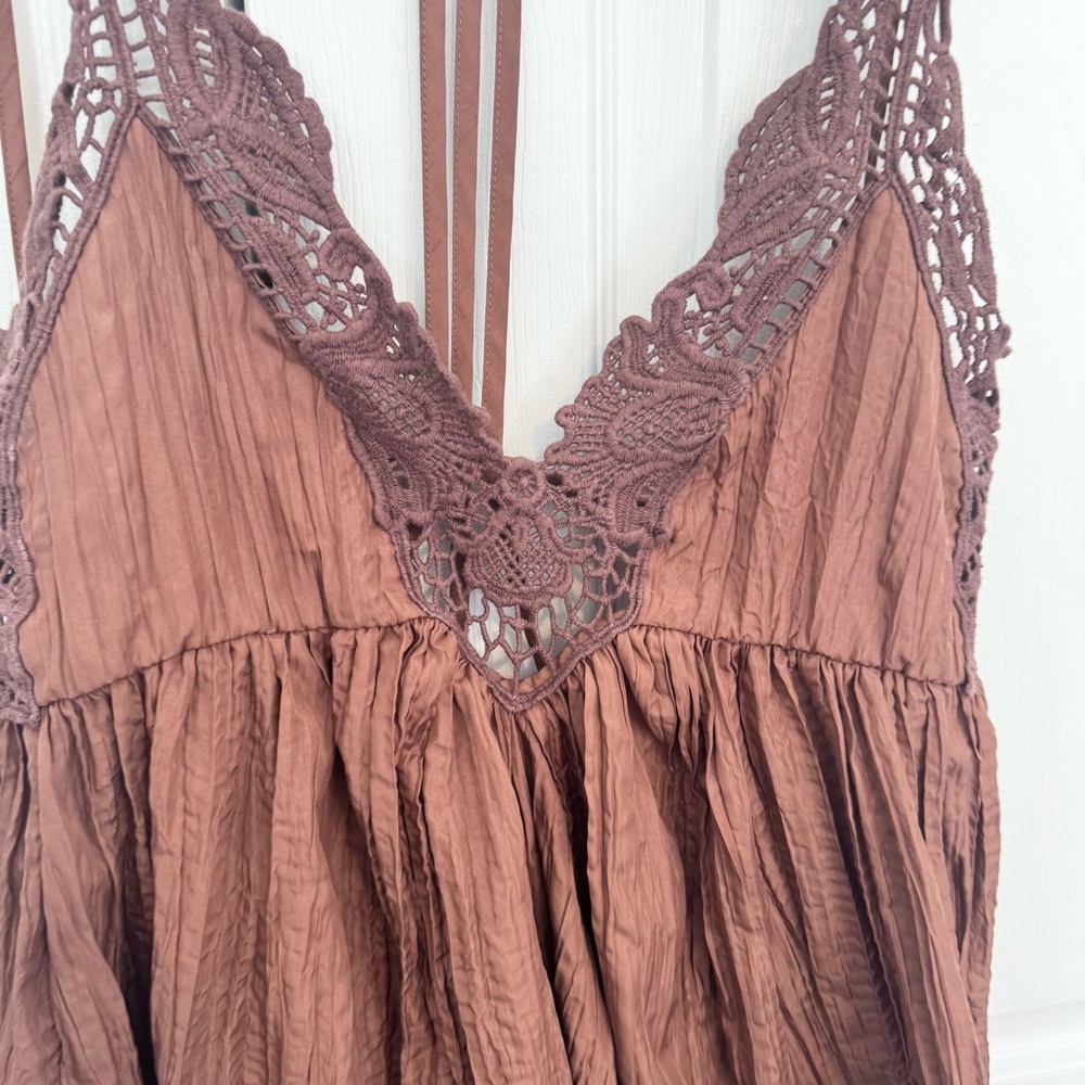 Free People Brown Lace Mini Dress - XS - Picture 2 of 8